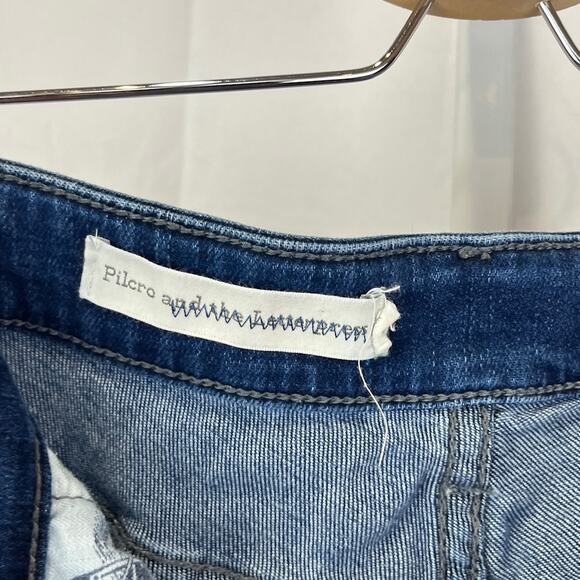 PILCRO Anthropologie Step Hem Skinny Ankle Jeans Mid Rise 5 Pocket Blue EST S - Picture 3 of 10